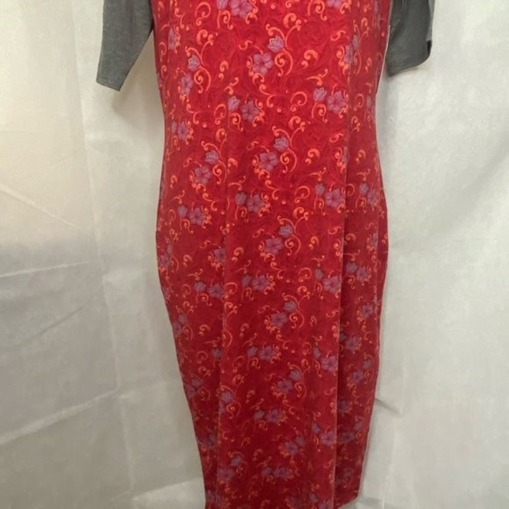 LulaRoe ladies t-shirt dress midi red & size XL NWT - Picture 3 of 15